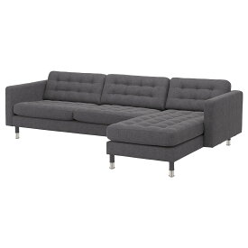 [IKEA/イケア/通販]LANDSKRONA ランズクローナ 4人掛けソファ, 寝椅子付き/グンナレド ダークグレー/メタル[4](a)(19270370)