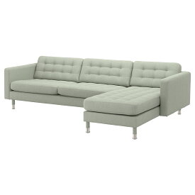 [IKEA/イケア/通販]LANDSKRONA ランズクローナ 4人掛けソファ, 寝椅子付き/グンナレド ライトグリーン/メタル[4](a)(69270457)
