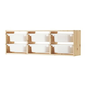 [IKEA/イケア/通販]TROFAST トロファスト ウォール収納, ライトホワイトステインパイン/ホワイト【北欧デザインの見せるおもちゃ箱。子供部屋に最適なおしゃれ収納ラック】[7](d)(09102315)