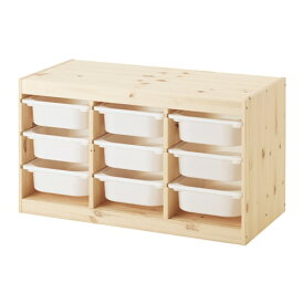 [IKEA/イケア/通販]TROFAST トロファスト 収納コンビネーション, ライトホワイトステインパイン/ホワイト【北欧デザインの見せるおもちゃ箱。子供部屋に最適なおしゃれ収納ラック】[10](d)(59240871)