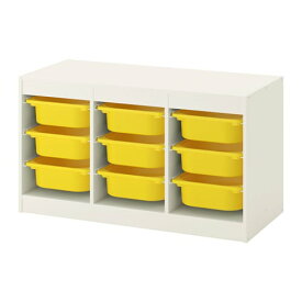 [IKEA/イケア/通販]TROFAST トロファスト 収納コンビネーション, ホワイト/イエロー【北欧デザインの見せるおもちゃ箱。子供部屋に最適なおしゃれ収納ラック】[10](d)(19222256)