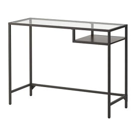 [IKEA/イケア/通販]VITTSJO ヴィットショー ラップトップテーブル, ブラックブラウン/ガラス[E](c)(60221353)