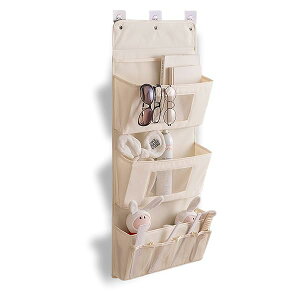 ウォールポケット 壁掛け 収納 大容量 シンプル クローゼット 玄関 洗面所 洗えます (3層 ベージュ)