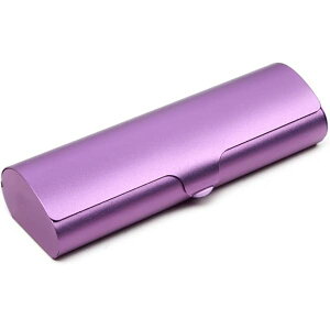 「2022新登場」メガネケース ハード 軽量 7色選択 アルミニウム合金 眼鏡ケース 収納 耐圧保護 めがねケース コンパクト メンズ レディース (M, パープル)