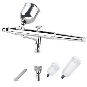 エアブラシ ダブルアクション 口径0.3mm 6cc 20cc 40cc 3種類カップ 重力式エアーブラシセット プラモ プラモデル塗装 ホビー用塗装用具