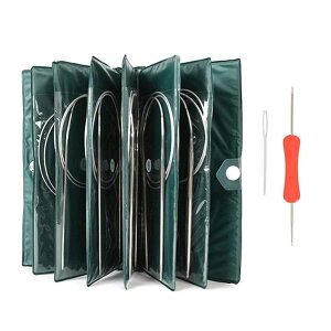 Kingsie 編み針 輪針 11サイズ 80cm 1.5mm-5mm ステンレス製 ミニ輪針 丸針編みツール かぎ針 縫い針 ケース付き 編み物ツール 手芸