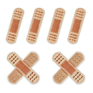 絆創膏 ワッペン 2種 6枚セット 刺しゅうワッペン アップリケ パッチ アイロン接着 ばんそうこう クロス貼りデザイン 刺繍 パッチ 補修 DIY 子供 幼稚園 保育園 お祝い ギフト