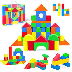 46PCS 積み木 ブロック おもちゃ ソフトブロック お風呂 おもちゃ ふわふわブロック 知育玩具 子供のおもちゃ EVA素材 女の子 男の子 ギフト 誕生日 クリスマス プレゼント