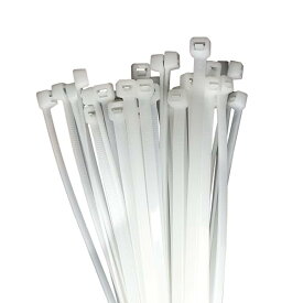 耐候性タイプ 頑丈なナイロン結束バンド 幅7.4mm ホワイト (50本入, 長さ450mm)