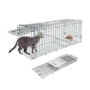 捕獲器 踏み板式 トラップ 猫の保護器 動物用捕獲器 簡単組立 設置 折り畳 迷子猫 トラップ 野良猫に使用する畑 庭 家庭菜園 小動物 捕獲カゴ 害獣駆除 農業作物保護 ねこ 猫 保護かご 小動