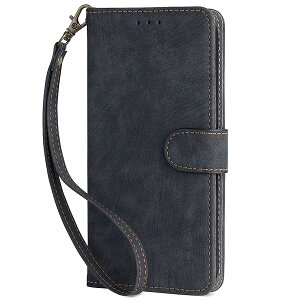 For OUKITEL C57 Pro / C57S / C57 �P�[�X �蒠�^ �X�}�z�P�[�X (�|? x 1) ���C�J�� �ϏՌ� �J�[�h���[�@�\ �����Y�ی� ������v + TPU�P�[�X �w��h�~ (�u���b�N)
