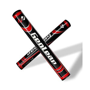 パターグリップ-ソフトポリウレタン素材 ラウンド型 軽量ゴルフグリップ 4色 2サイズオプション (黒赤, ミディアムサイズ(3.0))