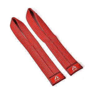 Chang’s パワーグリップ リストストラップ 追加のグリップサポート筋力トレーニング デッドリフト ウエイトリフティング (赤)