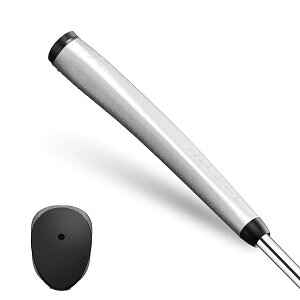 (マゼル) ゴルフパターグリップ 滑り止め 超軽量 快適 ゴルフパター用グリップ (ミディアム(3.0), シルバー・レザー)