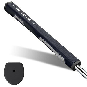 (マゼル) ゴルフパターグリップ 滑り止め 超軽量 快適 ゴルフパター用グリップ (スタンダード(2.0), ネイビーブルー(Vシェープ))