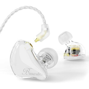 BASN Bmaster IEM ���j�^�[�C���z�� �g���v���h���C�o�[ �C���C���[���j�^�[ 2�{�̒��E�\MMCX�P�[�u���t�� ���y��/�h���}�[���� �J�i���^�L���C���z�� (White)