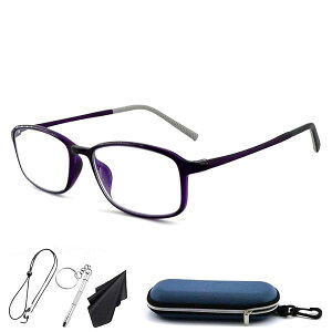 老眼鏡おしゃれ メンズ レディース リーディンググラス老眼鏡 軽量眼鏡 お洒落老 眼鏡 ブルーライトカット老眼用メガネLH1001 (パープル, 3.0, 倍率)