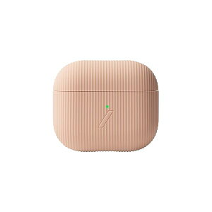 Curve Case Airpods Gen 3�Ή� - �Ȃ߂炩�Ȏ����̃V���R�[���P�[�X Qi���C�����X�[�d�Ή� (Peach)