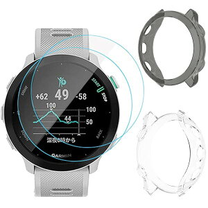 �y�J�o�[��2+�t�C������2�z�Ή�Garmin(�K�[�~��) ForeAthlete 55/ForeAthlete 158 �P�[�X TPU�ގ� �K�[�~�� ForeAthlete 55 �t�B���� �����h�~ Garmin ForeAthlete 158 �J�o