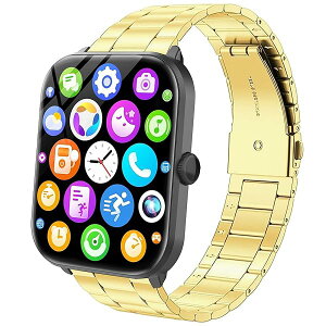 Lamsaw for HOIBAI �X�}�[�g�E�H�b�` �o���h, �X�e�����X�� ���^�� �x���g ���������o���h ���v�X�g���b�v �����������t�� HOIBAI KW235M 2.01�C���`�X�}�[�g�E�H�b�`�p (�S�[���h)