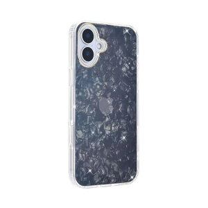 for iPhone 16 �P�[�X �L���L�� �L�k�� �N���A �؍� ��phone16 �P�[�X �S�[���h���b�L �A�C�t�H��16 ���� ������� B-16-hei