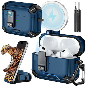 for airpods pro ꐢ/񐢑 (2023/2022/2019)p Jo[AGA[|bY v n[h ی P[X MagSafeΉ Sʕی݌v ϏՌ h~ |bvAbv@\AbNNbvAt