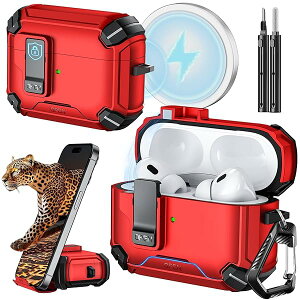 for airpods pro ꐢ/񐢑 (2023/2022/2019)p Jo[AGA[|bY v n[h ی P[X MagSafeΉ Sʕی݌v ϏՌ h~ |bvAbv@\AbNNbvAt