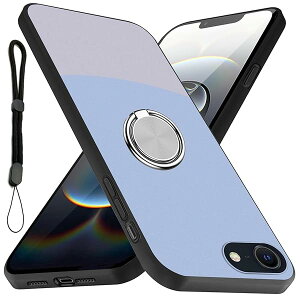 iPhone 16e �p �P�[�X �����O �ϏՌ� TPU �w��h�~ �V���R�� �ԍڃz���_�[�Ή� 360°��] �X�g���b�v�z�[���t�� ����~�� �����h�~ �S�ʕی�J�o�[6.1�C���` �J�o�[�i�p�[�v���j