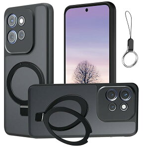 Moto Edge 50 Pro/50S Pro �p �P�[�X�yMagSafe�����O�E�X�^���h��́z�ی^�X�^���h�t���}�O�l�b�g���� �c�����Ή� �ČRMIL�K�i �ϏՌ� ���� �w��h�~ �J���������Y�ی� Motorola Moto Edge 50 Pro