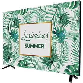 液晶テレビカバー 北欧風 防塵 汚れ防止 インテリア テレビアクセサリー 可愛い 45インチ（葉C）