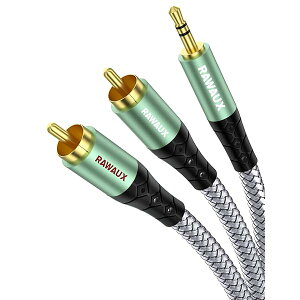 3.5mm to RCA�ϊ��P�[�u�� 2RCA�I�X - 3.5mm�I�X�X�e���I�I�[�f�B�I�P�[�u�� Phono to AUX�W���b�N �R�[�h Y�^�Ԕ��A�_�v�^�[�P�[�u�� �e���r �X�}�[�g�t�H�� MP3�v���[���[ �z�[���V�l�} �A���v �T�E