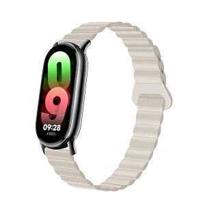�}�O�l�b�g�o���h Xiaomi Smart Band 10 / 9 / 8 �Ή� �o���h ���z�������[�v ���R���� �����x���g ���͂Ȏ��C�N���X�v�t�� Xiaomi Mi Band 10 / 9 / 8 �p�x���g - �z���C�g/�u���[