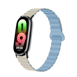 �}�O�l�b�g�o���h Xiaomi Smart Band 10 / 9 / 8 �Ή� �o���h ���z�������[�v ���R���� �����x���g ���͂Ȏ��C�N���X�v�t�� Xiaomi Mi Band 10 / 9 / 8 �p�x���g - �z���C�g/�u���[