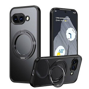 Google Pixel 9a �p �P�[�X 360�x��] �X�^���h MagSafe�Ή� �O�[�O���s�N�Z��9a �J�o�[ ���C�����X�[�d �����O pixel9a �P�[�X ������ �}�O�Z�[�t �g�уP�[�X �y�� �X�}�z�P�[�X �i�u���b�N�j