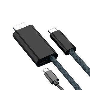 USB C HDMI P[u y2025V݌v 2in1z ^CvC ϊ 4K𑜓x 100W PD}[d|[gt ThunderboltP[u yPʐMz ^CvC - HDMIΉ iPhone 17/16/15/SteamDeck