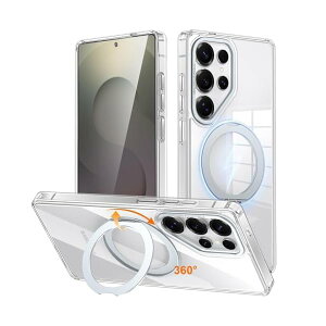 Galaxy S25 Ultra �p �P�[�X Magsafe�Ή� ���C�����X�[�d 360°��]�X�^���h �c�����Ή� �X�}�z�P�[�X �M�����N�V�[ S25 �E���g��/SC-52F �p �ČR�K�i �ϏՌ� �}�O�Z�[�t �����O �}�O�l�b�g���� �M�����N