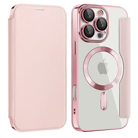 iPhone 16 pro max ケース 手帳型 magsafe対応 6.9インチ 背面 透明 クリア 財布型 アイフォン 16 プロマックス ケース マグセーフ 手帳 ワイヤレス充電対応 カード入れ PU革 レザー スマホケース 軽量 薄型 防塵
