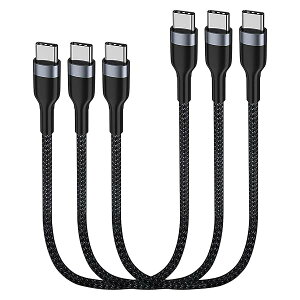 USBC-USBC�P�[�u��30cm 3�{, PD 60W 03m �^�C�vC�}���[�d�R�[�hGalaxy S21 / S21 + / S20 + Ultra Note 20�APixel 4/