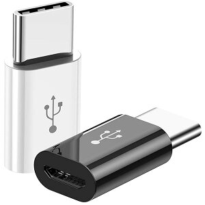 USB Type C�A�_�v�^ 2�Z�b�g micro USB to type c �ϊ��R�l�N�^ �V����MacBook/LG G5 / HTC 10�ɑΉ� ���\