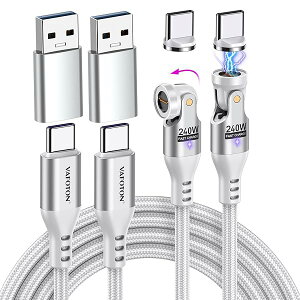 240W�Ή� 9Pin �}�O�l�b�g�[�d�P�[�u�� 2�{�Z�b�g�i1m�{18m�j540°��] PD 5A ���}���[�d �f�[�^�]
