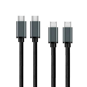 Type C Micro USB �P�[�u�� 1m 2�{�Z�b�g (USB C to micro) OTG�P�[�u�� 24A�o�� �^�C�vC �}�C�N�� �^�C�vB