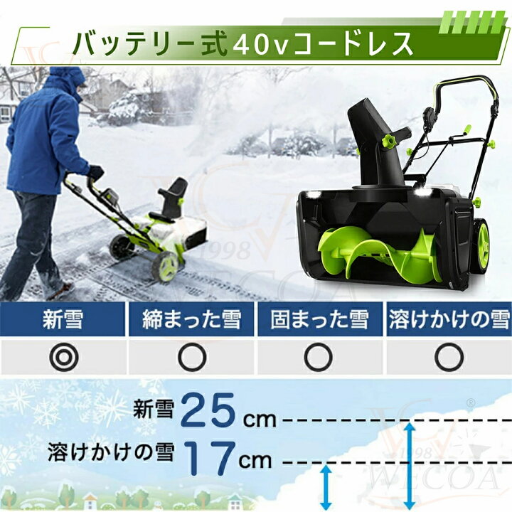 楽天市場】除雪機 小型 手押し式 電動除雪機 LEDライト付き 除雪器具 