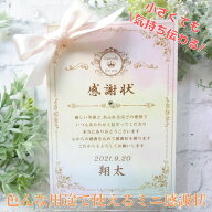 【文章変更可 即納】名入れ ミニ感謝状 リボン付き 自立式 クリアフレーム 子育て感謝状 子育て卒業証書 …
