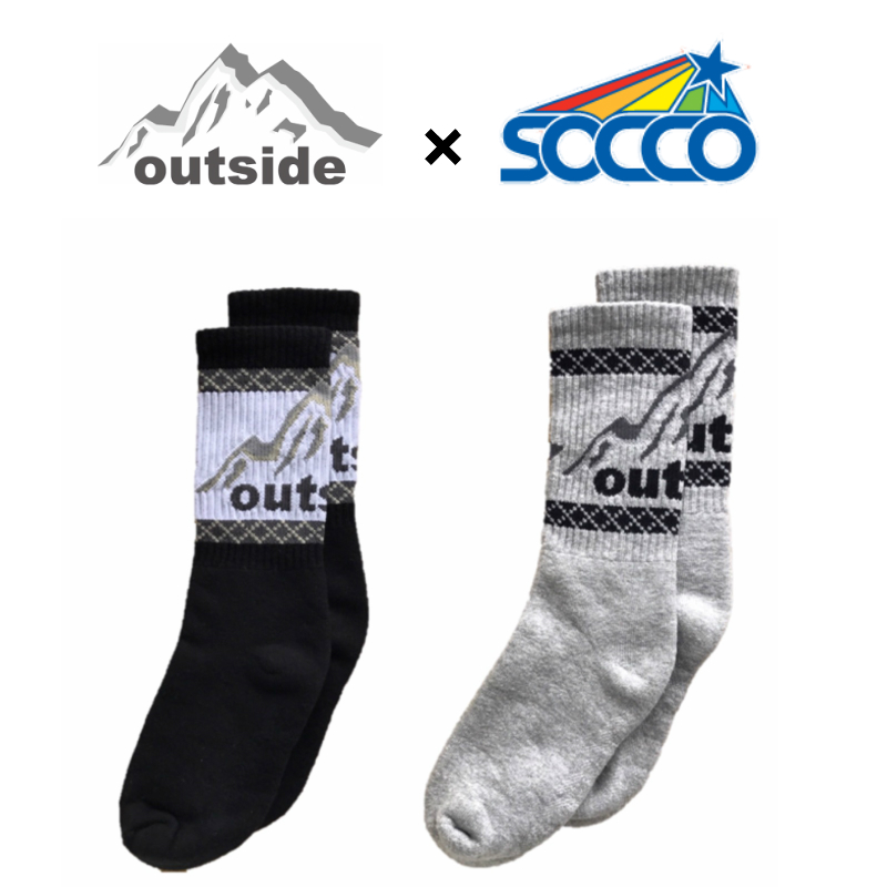 スーパーセール 使い勝手の良い 50％OFF SOCCO ソッコ × OUTSIDE CrewSock アウトドア ウィメンズ 人気海外一番 メンズ 靴下