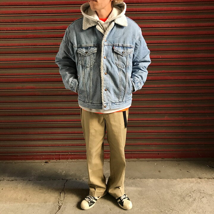 リーバイス ボアGジャン サイズ表記 M ブルー LEVIS 長袖 ロゴ アウター デニム ジャケット 青 古着【中古】wv2005-1968 WEGO VINTAGE ONLINE STORE WEGO ロングスリーブデニムジャケット Mサイズ