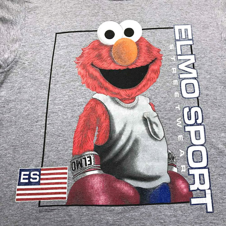 楽天市場】セサミストリート キャラクターTシャツ グレー ELMO エルモ 