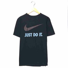 ナイキ スポーツブランドTシャツ サイズ表記 L ブラック NIKE プリント 半袖 黒 ビッグT ビッグシルエット 　古着 【602202】【中古】　wv1912-1905