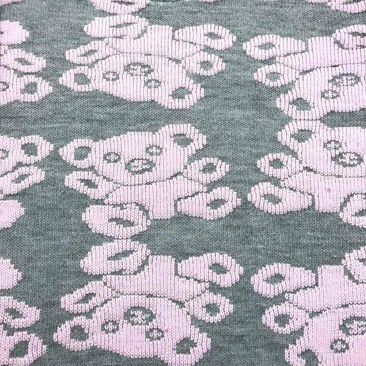 楽天市場】パステルニット ピンク 長袖 グレー 総柄 セーター クマ  