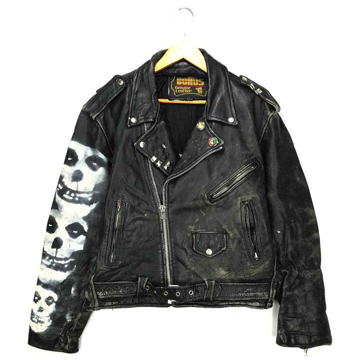 楽天市場】BONUS ライダースジャケット サイズ表記 42 ブラック 黒  