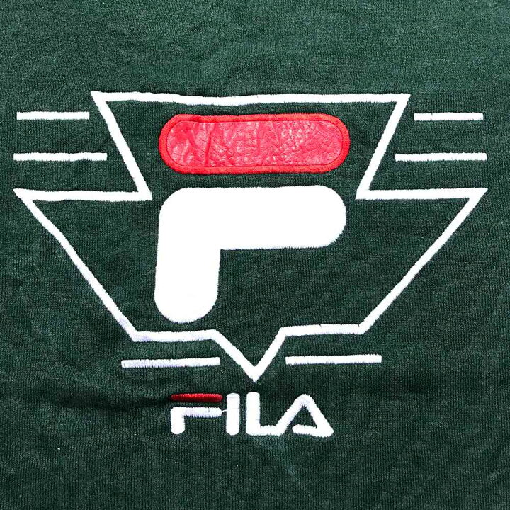 楽天市場 フィラ スポーツブランドスウェット グリーン Fila 長袖 ロゴ 刺繍 緑 トレーナー 古着 中古 Wv2101 0055 Wego Vintage Online Store